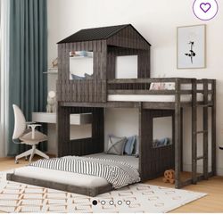 Twin over Full Bunk Bed Fort Style- Great Condition 