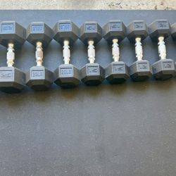 Rubber Hex Dumbbells 