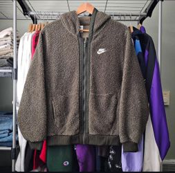 Nike Sportswear Boy's Sherpa Fleece Full Zip Hoodie Jacket Size XL