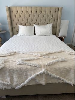 Queen Sized Tufted Bed Frame and Mattress