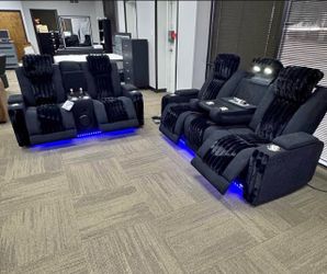 New power reclining sofa and loveseat with free delivery