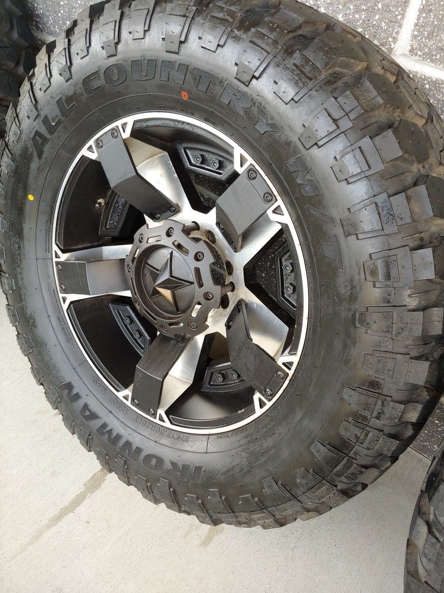 KMC Rockstar 2 XD Series 20x9 Rims 37" Ironman MT Tires (8x6.5 Lug Pattern) for Sale in