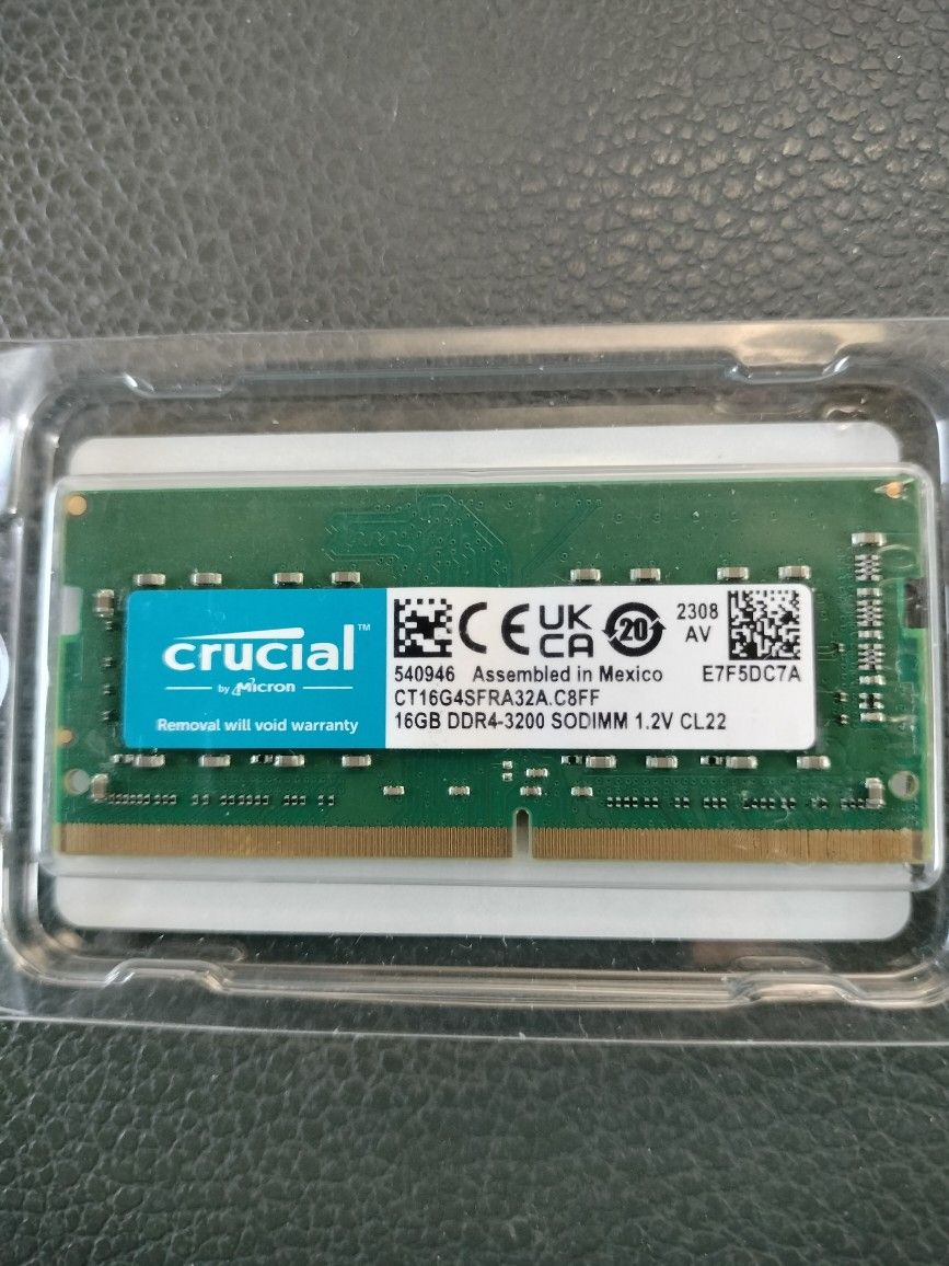 Crucial DDR4 16GB 3200mhz 1R Single rank LAPTOP RAM MEMORY