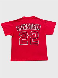 Anaheim Angels David Eckstein vintage 2000’s red Lee sports t shirt Size XS