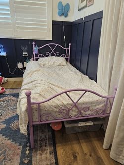 Purple Metal Twin Bed Frame