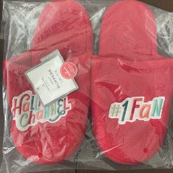 New In Package Red Hallmark Channel #1 Fan Slippers -Small/Medium