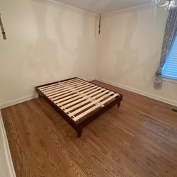 Wood Bed frame, Queen Bed Mattress, Rocking Chair