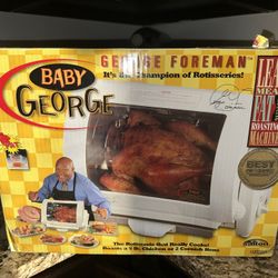 George Foreman Jr Rotisserie Chicken Roaster Cooker GR82 Lean Quick NEW Open Box