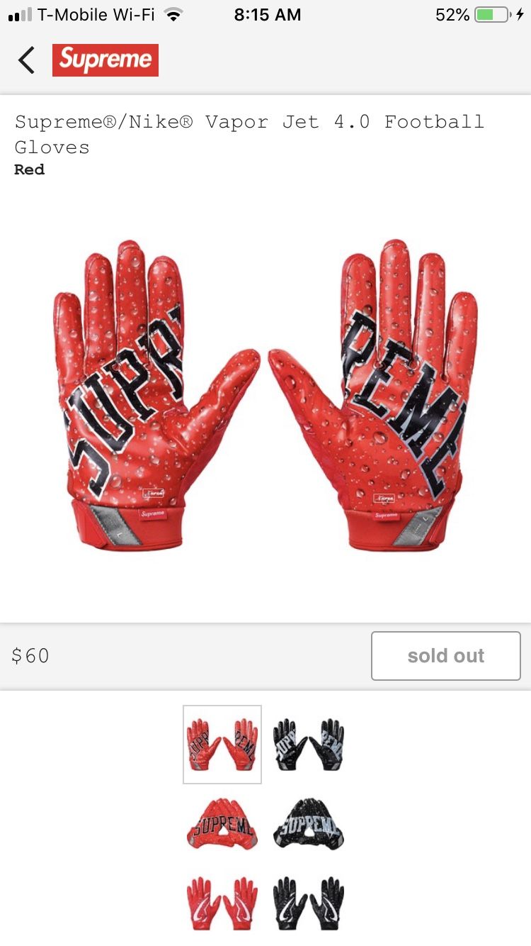 Supreme X Nike Vapor 4.0 football gloves for Sale in Calabasas, CA - OfferUp