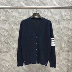 Thom Browne Knitted 4 Bar Cardigan Navy