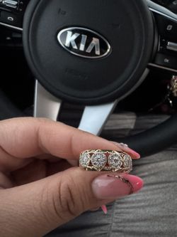 Anillo Oro Amarillo 14K Diamantes