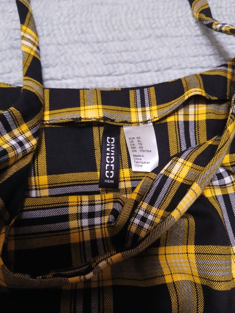 H&M Yellow & Black Plaid XL Dress