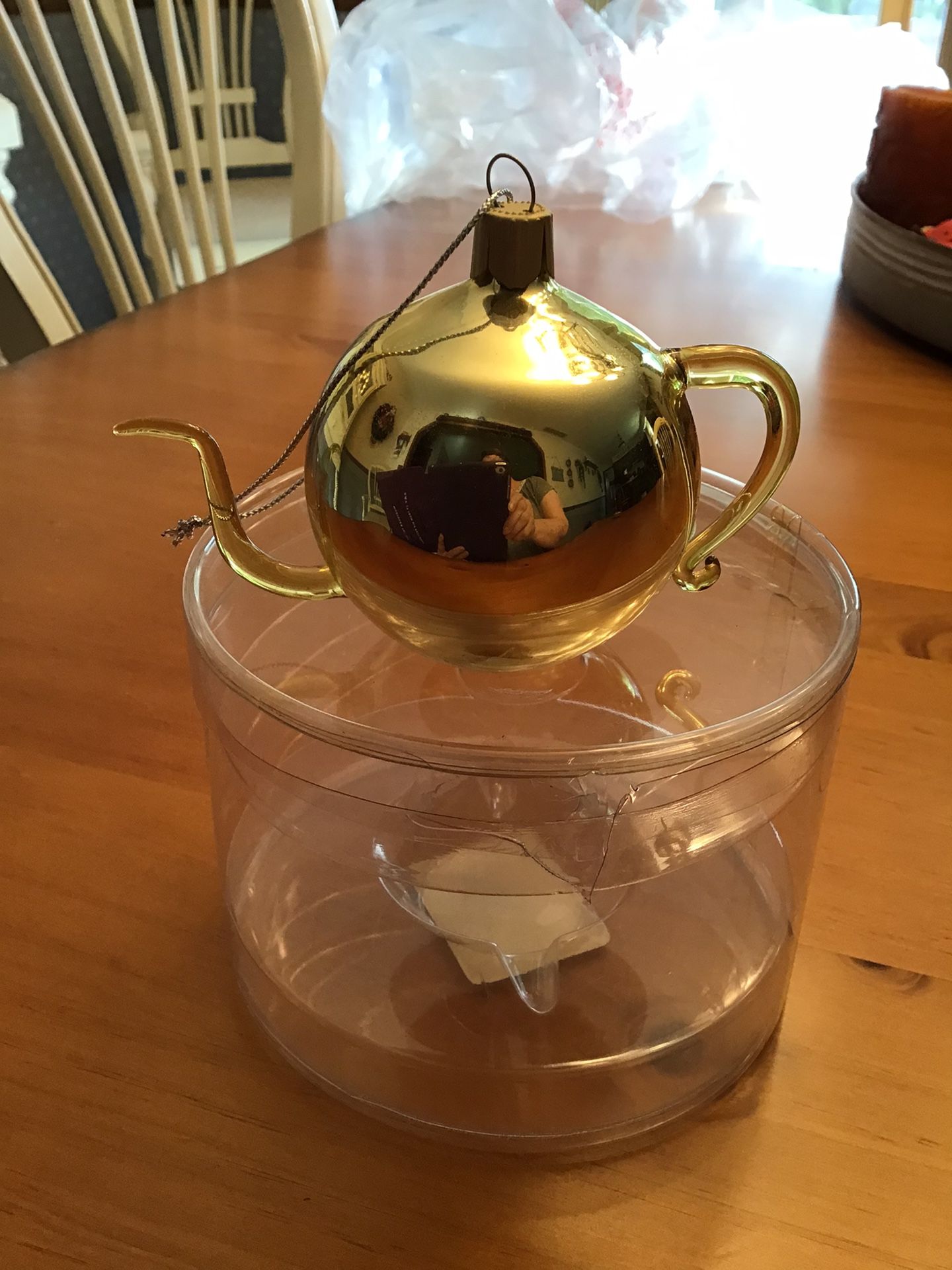Martha Stewart Vintage Glass Teapot Ornament 