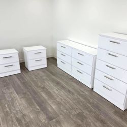 Dresser, Chest And 2 Nightstands - Cómoda, Gavetero Y 2 Mesitas de Noche 