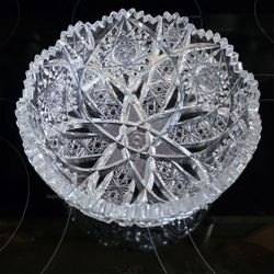 ​Signed Antique HAWKES Cut Crystal 10" Centerpiece Bowl (Circa 1890)