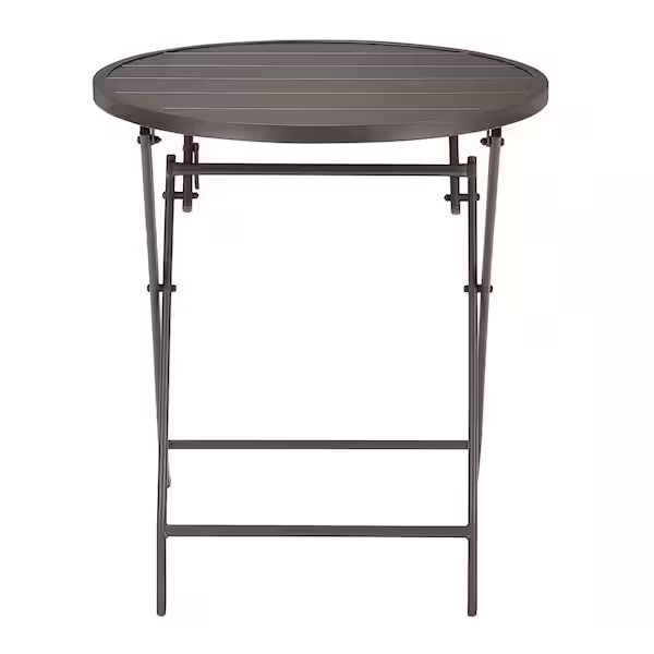 24.6 in. Dark Taupe Folding Round Metal Outdoor Patio Bistro Table (must pick up) $25