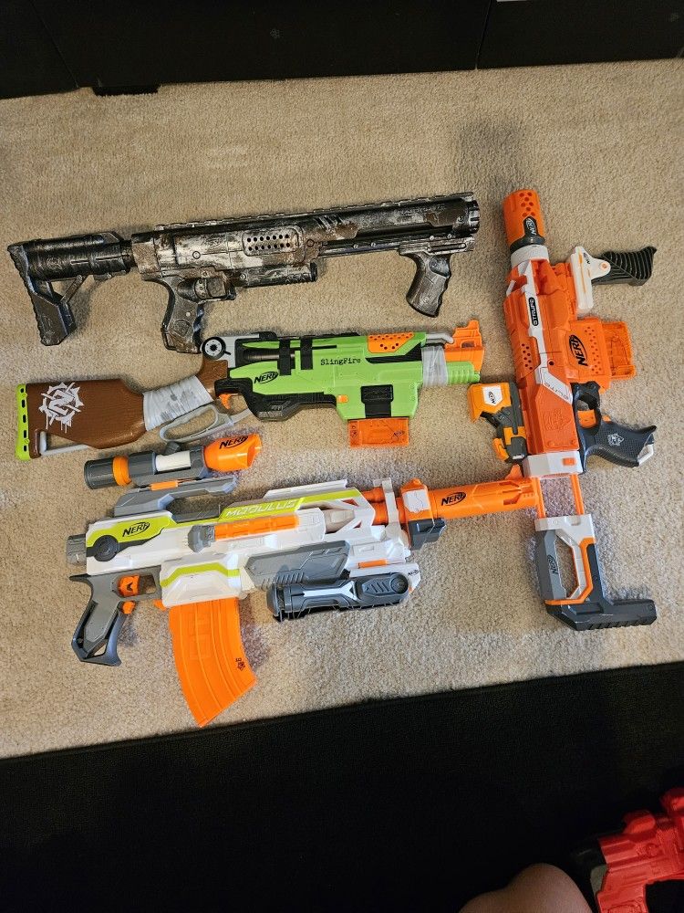 Assorted Nerf And Dart Blasters