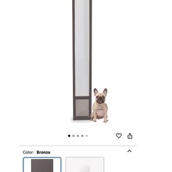 PetSafe 1-Piece Sliding Glass Pet Door for Dogs & Cats - Adjustable Height 75 7/8" to 81"- Medium, Bronze