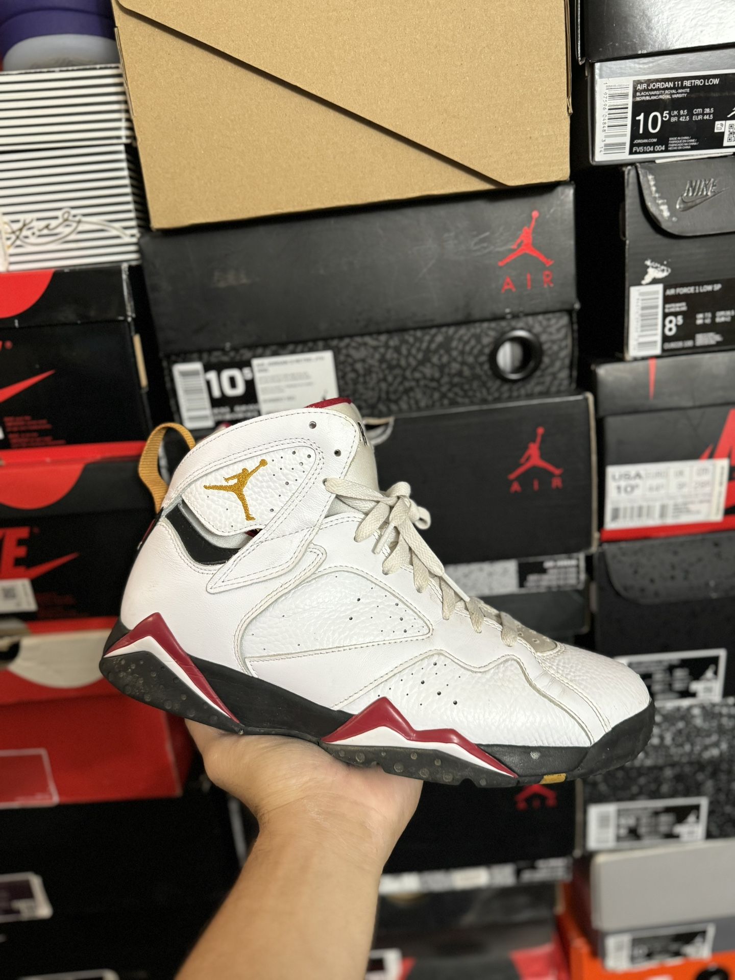 Jordan Cardinal 7s size 10 USED But Clean