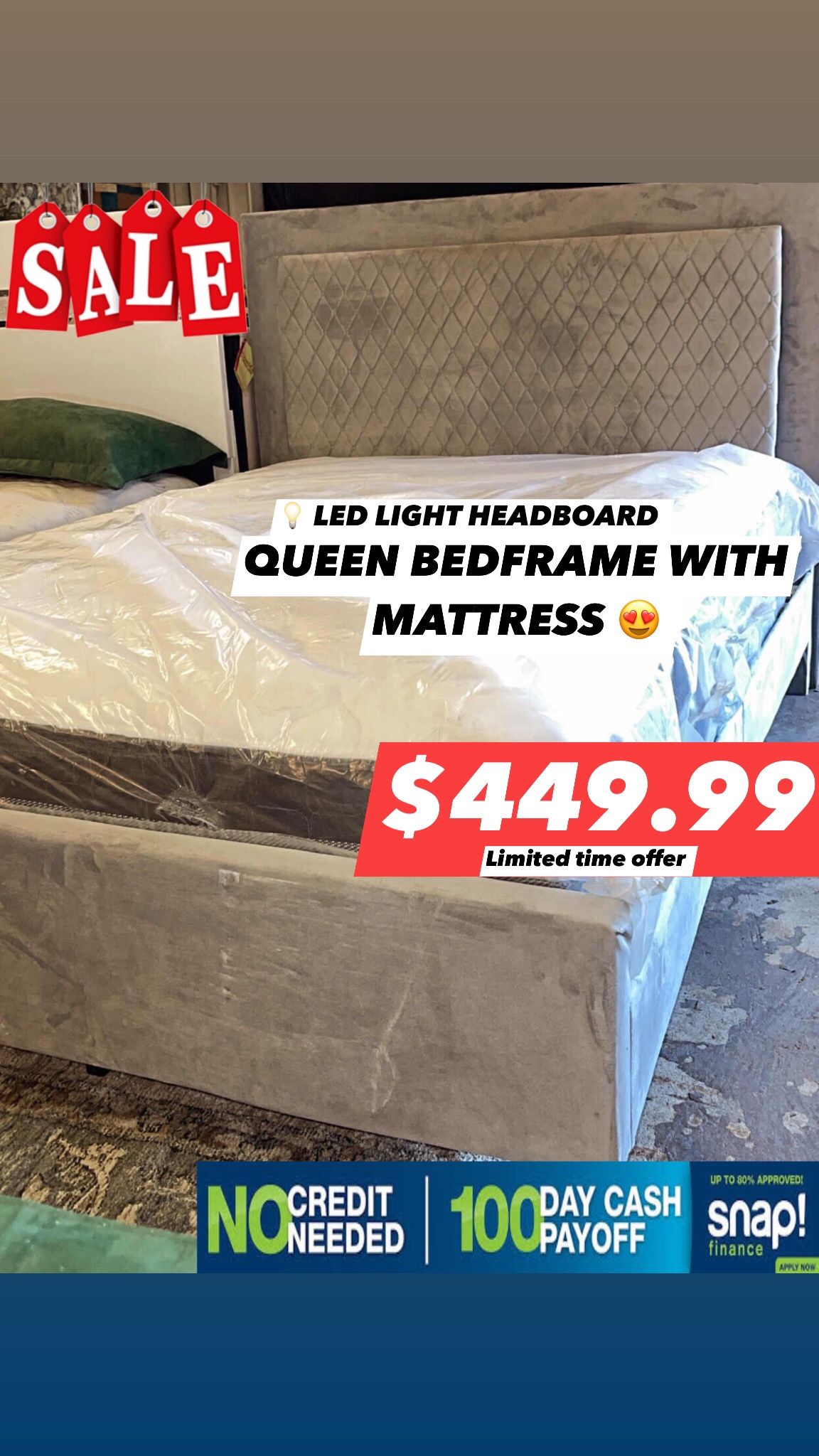 Queen Bedframe With Mattress
