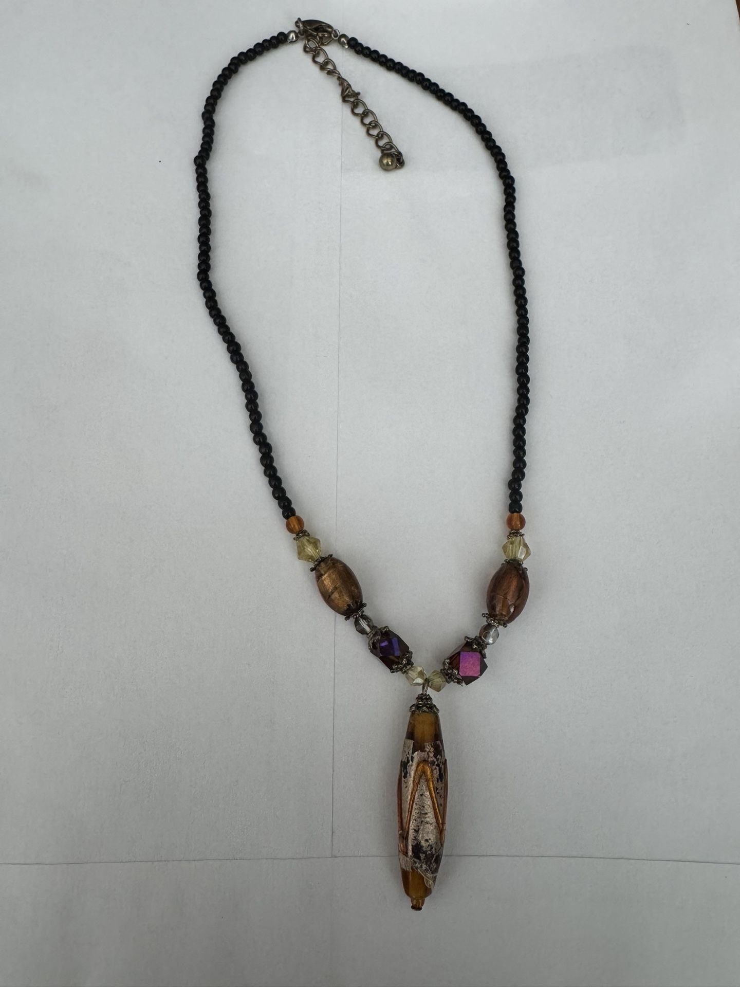 Beaded Necklace with Pendant