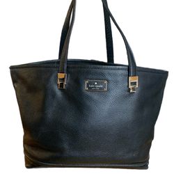 Kate Spade Black Shoulder Pebbled Leather Tote Bag