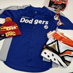 Set Of USC, Dodgers, Ducks Apparel ( Hat, Jersey, Bubblehead, Blanket)