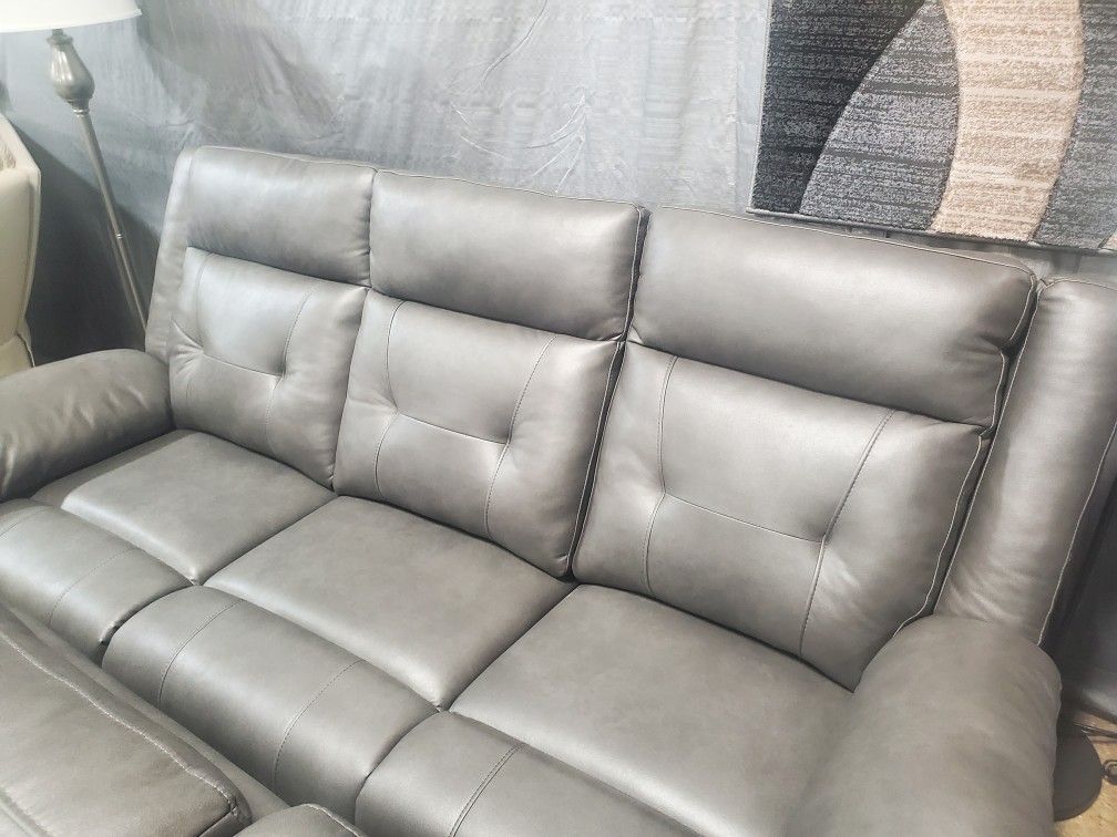 Gray Manual Sofa Loveseat Very Comfortable (New)