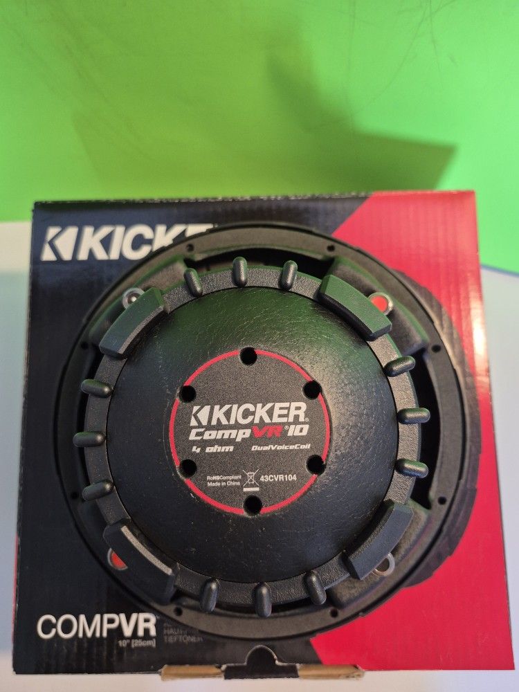 KICKER ( 1 ) 10 INCH DUAL 4 OHM VOICE COIL CAR SUBWOOFER 700 WATTS ( BRAND NEW PRICE IS LOWEST INSTALL NOT AVAILABLE )