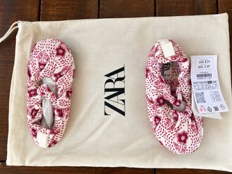 Zara Baby Floral Ballet Flats with Dust Bag