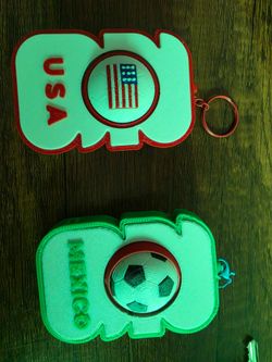 Mexico or USA ball,flag spinner/ clicker Keychain