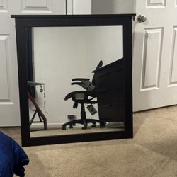 Nice Sturdy Wood Framed Wall Mirror 