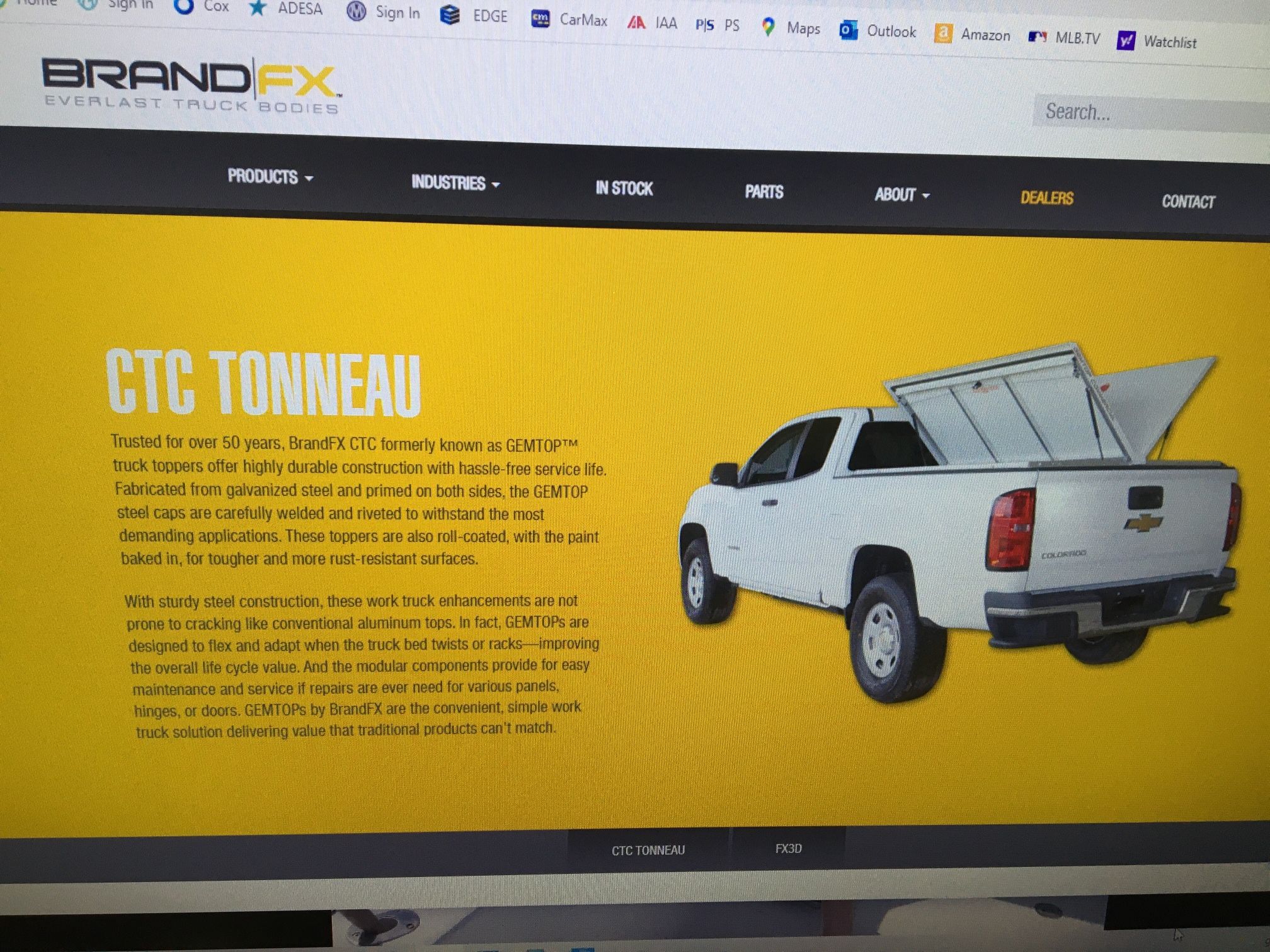 BrandFX Gemtop CTC Tonneau for Ext Cab Colorado