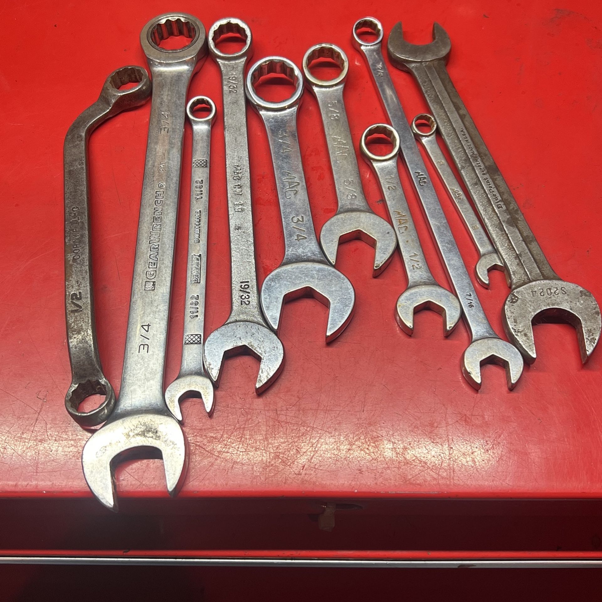Snap On Tools Mix Standard And Metric Mac8..7/16..1/2…5/8…3/4..19/32