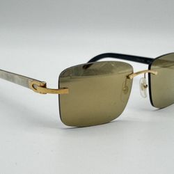 CARTIER C DECOR WHITE GENUINE BUFFALO HORN SUNGLASSES 100% AUTHENTIC MSRP $3900