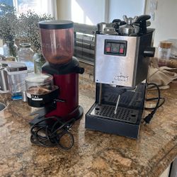Classic Gaggia Espresso Machine And Grinder Set