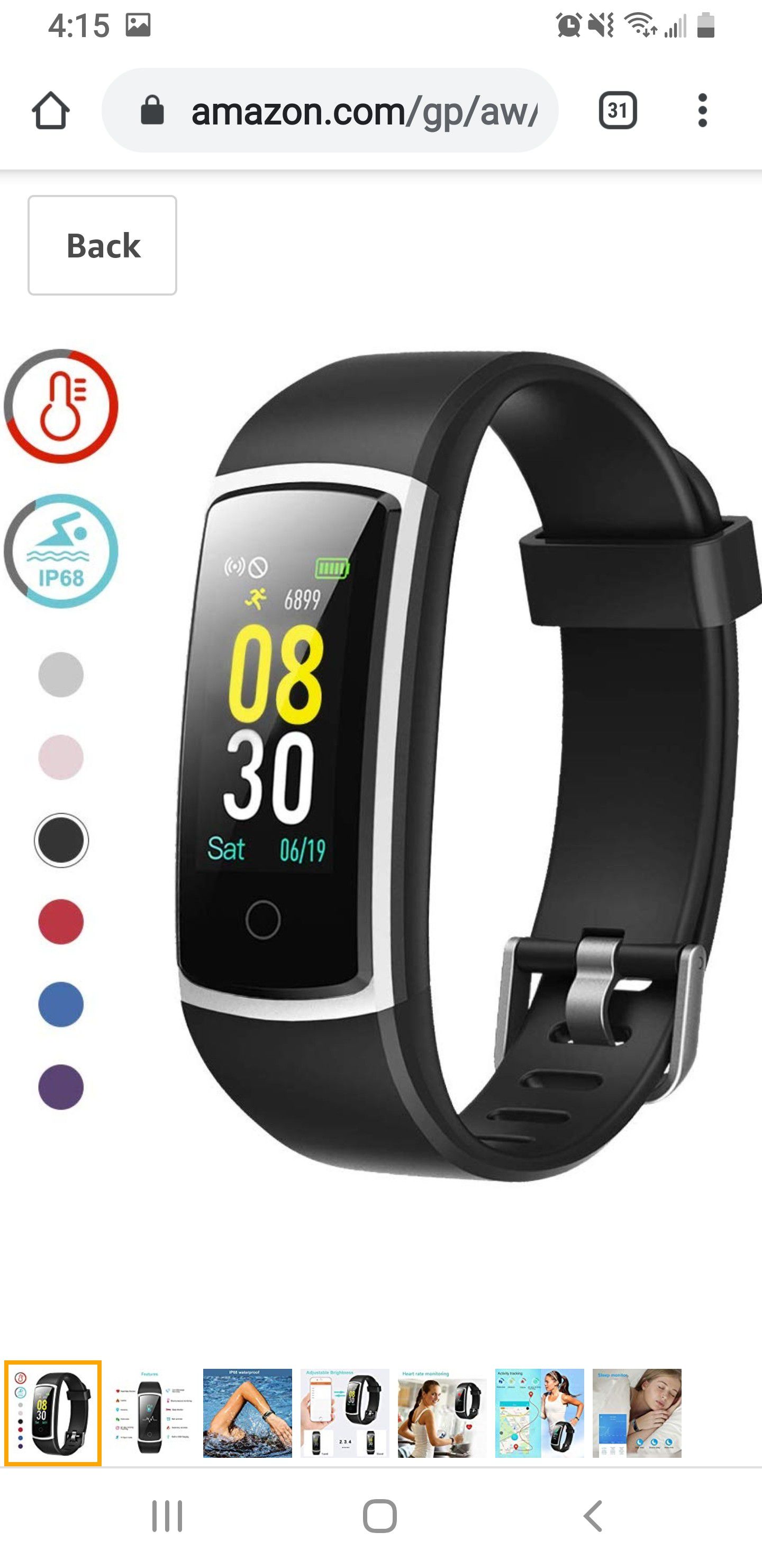 Fitness Tracker with Blood Pressure Monitor Heart Rate Monitor,IP68 Waterproof