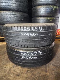 225 65R 16 FALKEN PRO G5 TIRES 2256516 USED TIRES (PAIR) MOUNT BALANCE INCLUDED
