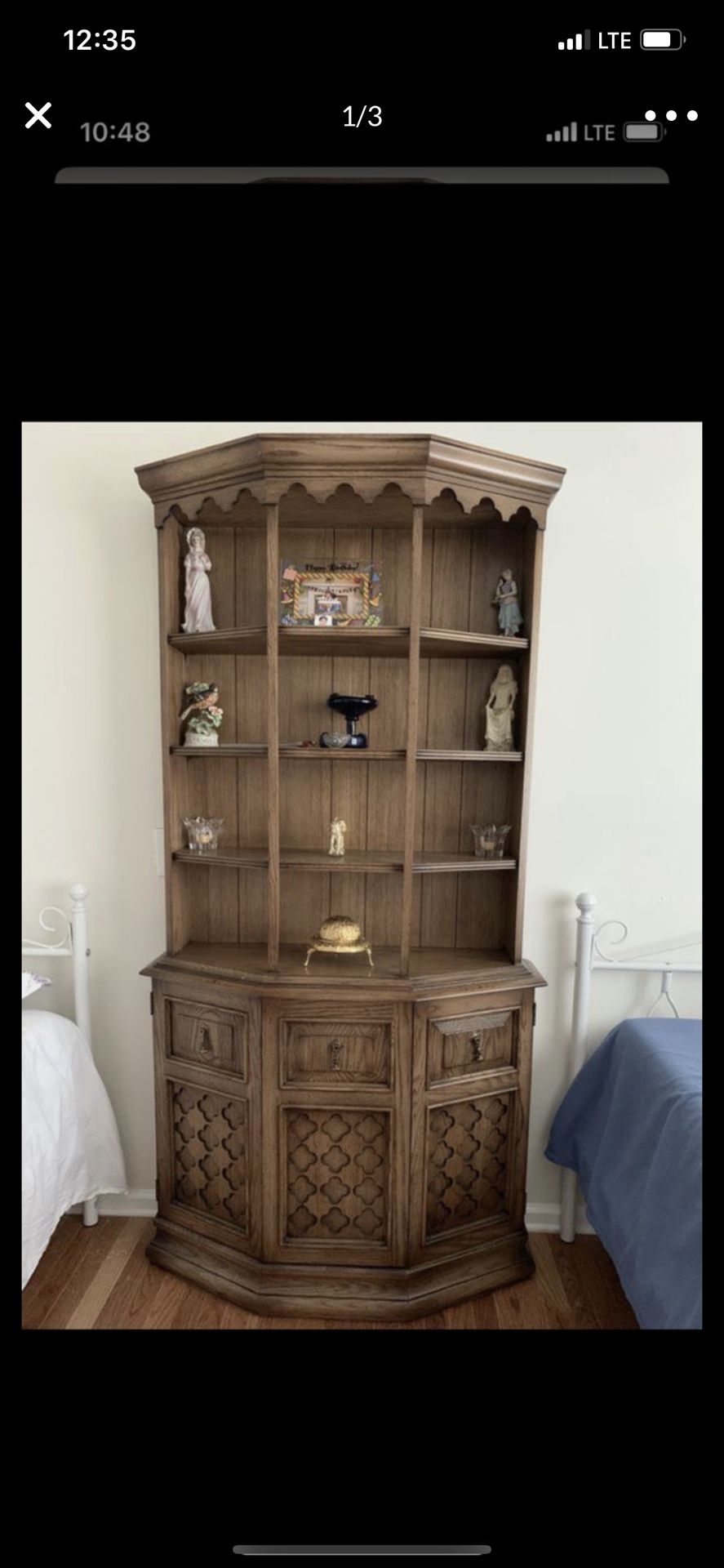 Antique original wood cabinet great for decoration