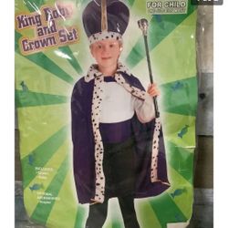 $25🌹⚡️Royal King Purple Robe and Crown Child Set Costume Accessory C411