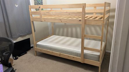 IKEA MYDAL
Bunk bed frame, pine, Twin +  One free mattress