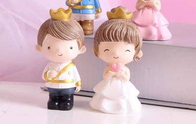 2 Pcs Adorable Prince Princess Doll Figures 