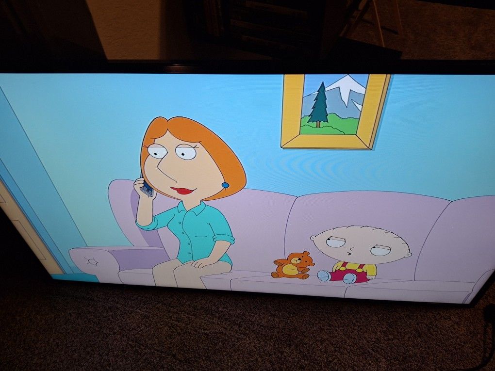 58 Inch Samsung TV W Remote N Roku, Can Deliver For Xtra $5