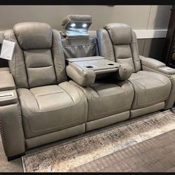 Genuine Leather Power Reclining Living Room Set 👉 Sofa & Loveseat 🌟 Special Discount Available 👍 In Stock ✅