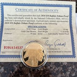 Coin Collection 2010 $50 Buffalo Tribute Proof