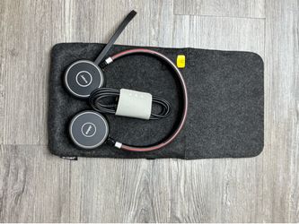 Jabra Wired On-Ear Headband Headset Double Earpiece Boom Mic Black/Red