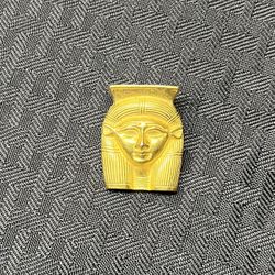 Egyptian Goddess Hathor Metropolitan Museum Art Gold Tone Brooch/Pin