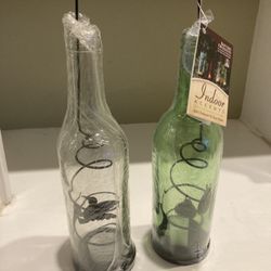Hanging Glass Bottles Accents Decoration Battery Lights