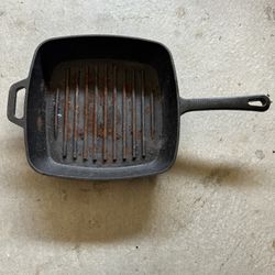 Two Heavy Iron Skillets, Needs Cleaning, Good Condition!