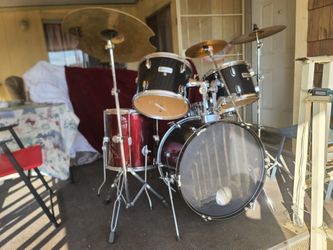 Bateria Drums Sound Percussion Drum Set Complete w BassPedal, Cymbals&Hi-Hats, Hardware or Stands, 2 Pr of Sticks & a Drum Tuning Key 365